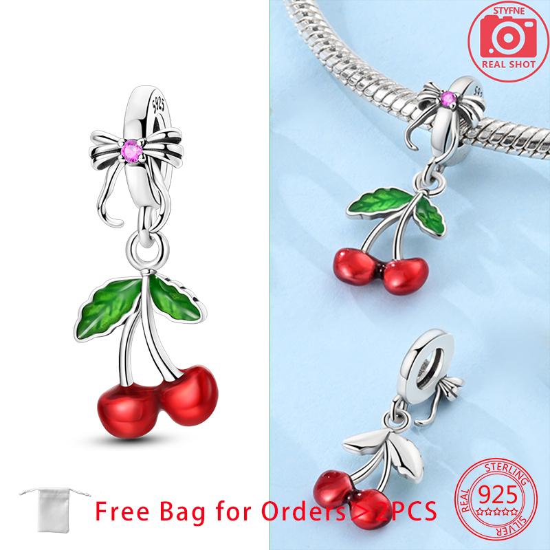 Медные Шармы на Годовщину Авокадо Клубника Вишня Бусины Подходят для Браслета Аксессуары Бусины Изготовление Украшений Украшения Подарок