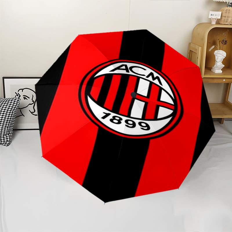 Автоматический зонт в тематике AC Milan, легкий и портативный, 8 спиц, идеально подходит для путешествий на открытом воздухе, на дни рождения, Рождество, в качестве подарков.