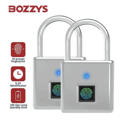Замок BOZZYS Fingerprint Lock Type-C с возможностью подзарядки, противоугонный замок, прочный аккумулятор с длительным сроком службы, электронный замок из цинкового сплава, водонепроницаемый, класс защиты IP67
