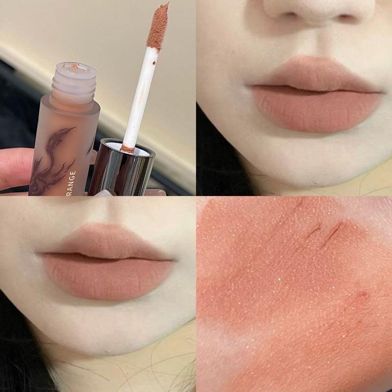 HERORANGE Lip Glaze Matte Velvet with Fine Glitter Lip Glaze Set