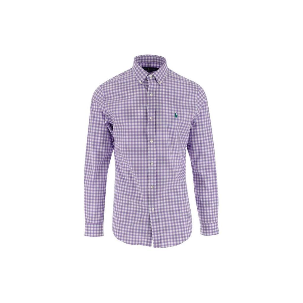 Polo Ralph Lauren SS22 Plaid Button-Up Shirt Men Shirts Purple 710867327-002