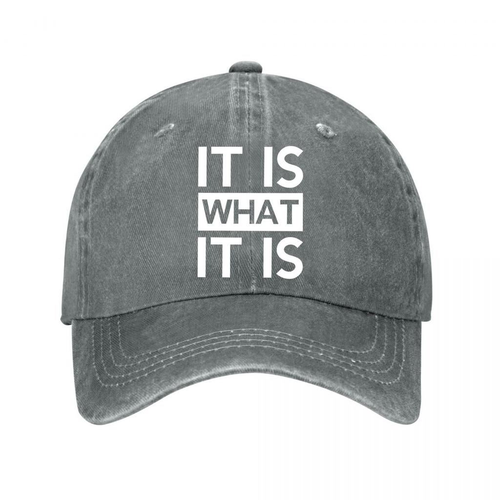 It Is What It Is Black Casual Snapback Hat New Vintage Washed Cotton Baseball Cap Parent Kids Sun Hats