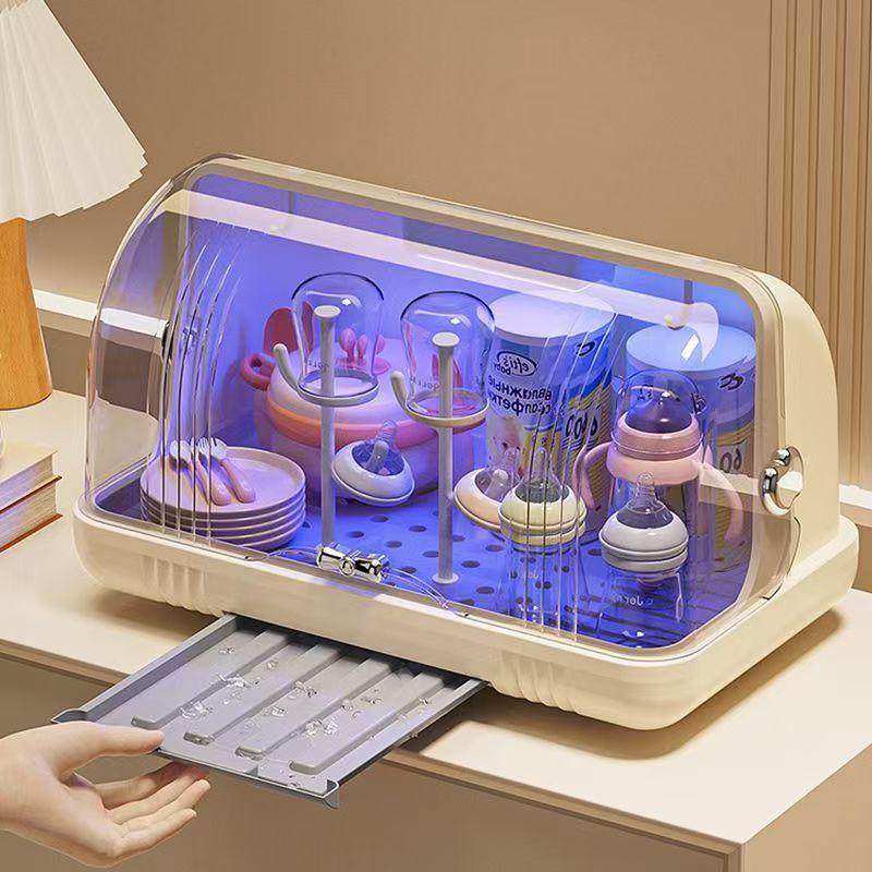 Стерилизатор для детских бутылочек и посуды, стойка для хранения с пылезащитной крышкой