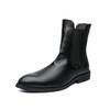 Men's Large Size Black Leather Chelsea Boots - Autumn/Winter 2021 Fashion, Business Casual, Mid-High Martin Style
