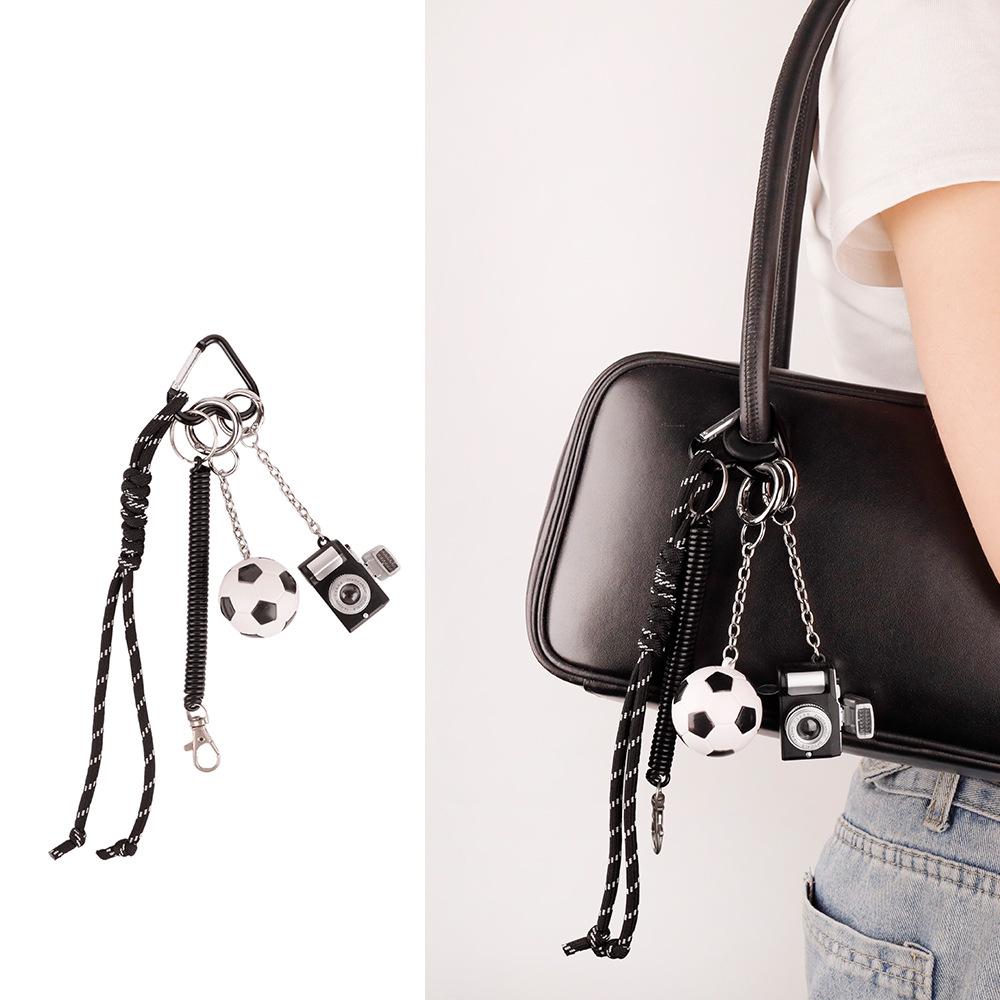 Miu-Style Woven Rope Camera Golf Bag Keychain Pendant - Trendy and Versatile Gift