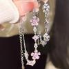 Exquisite Pink  Flower Bracelets For Women Girls Sweet Sparkling Light Luxury Bracelet Party Jewelry Gift