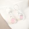 Привлекательный самоцвет Розовый Халцедон 925 стерлинговое серебро Уникальные ювелирные серьги CE-15-13