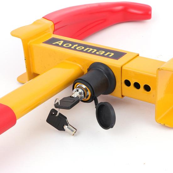 Колесный зажим Автомобильный замок безопасности Высокопрочная долговечная конструкция Универсальная простая установка Надежный противоугонный колесный замок с ключами