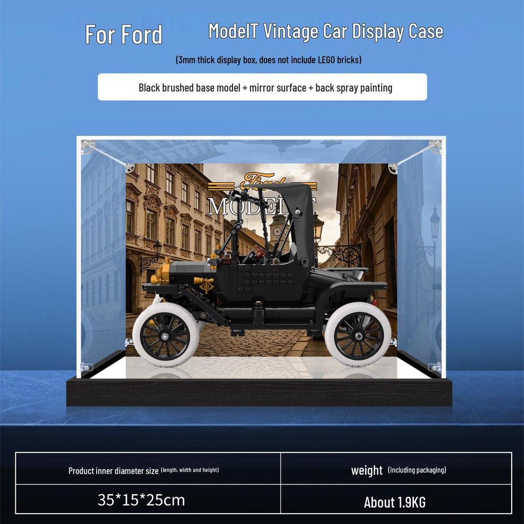 Совместимый LEGO 11376 Ford T1 Винтажный Автомобиль ICONS Витрина Акриловая Коробка