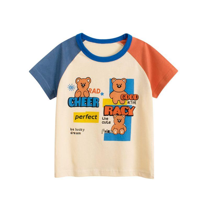 27Home Korean Style Kidsren's Clothing Trendy Brand Kidsren's Pure Cotton Short-Sleeved T-Shirt 2026 Summer New Style Baby Girl Clothes Cartoon