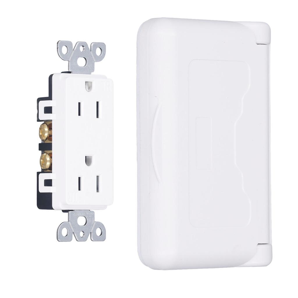 Weatherproof Outlet with Cover US Standard Power Socket Outdoor RV Electrical Receptacle 15A 125VAC