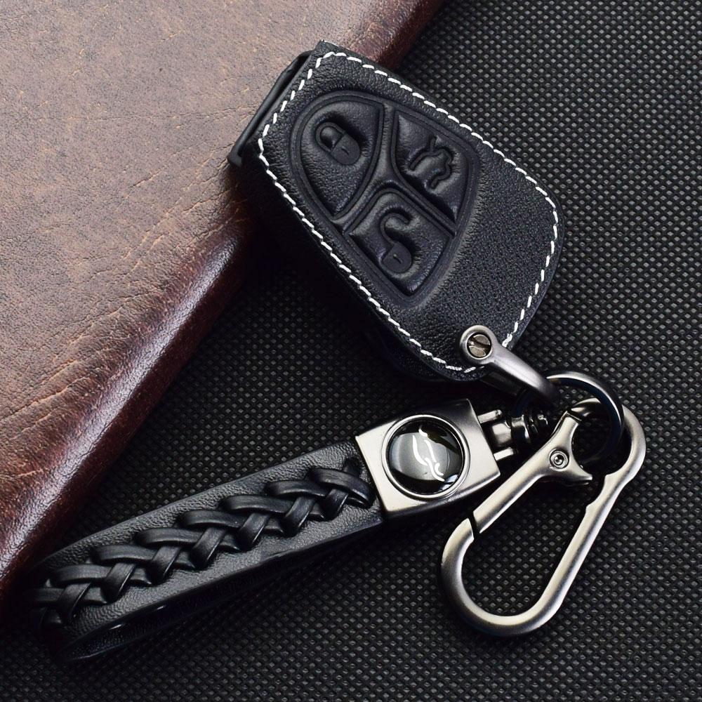 Кожаный чехол для ключей от машины, брелок с дистанционным управлением, защитная крышка, автоаксессуары для Mercedes Benz W169 W245 W202 W203 W208 W210 W164 W251