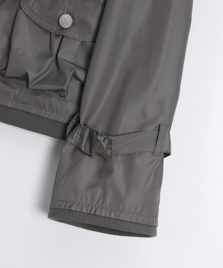 ASYMMETRY Gathered Zip Layer Jacket / Black