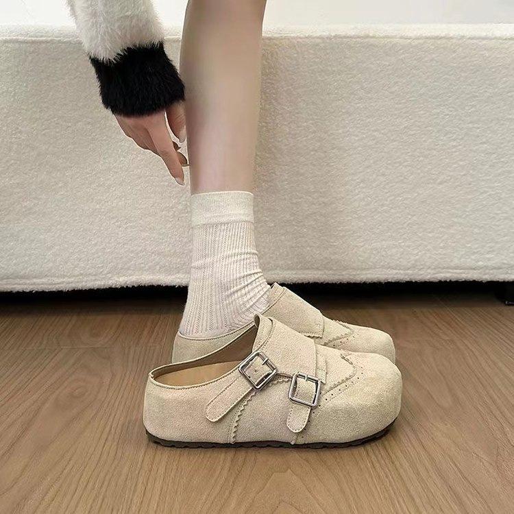 Полуботинки Birkenstock на толстой подошве, новые ленивые увеличивающие рост туфли Birkenstock на весну