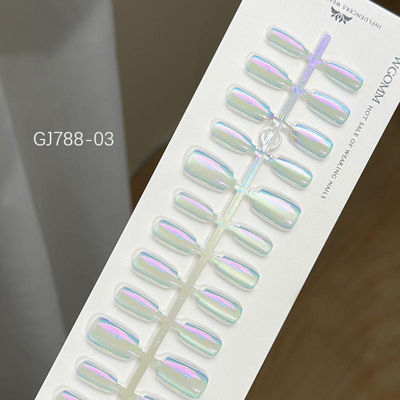 30 шт./лот короткие накладные ногти Aurora кошачий глаз чисто балерина украшения носимые накладные ногти полное покрытие типсы искусство