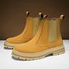 Модные желтые мужские ботинки челси кожаные осенне-зимние ботильоны удобные ботинки на платформе мужские высокие защитные ботинки bota masculina