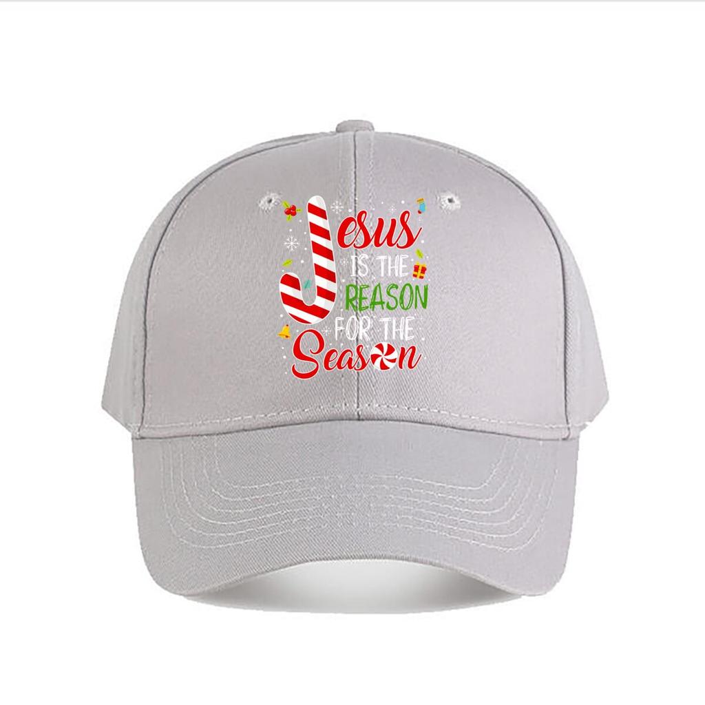 Jesus Is The Reason Christmas Candy Cane Decor Baseball Cap Fashion Unisex Sunhat Womens Outdoor Sports