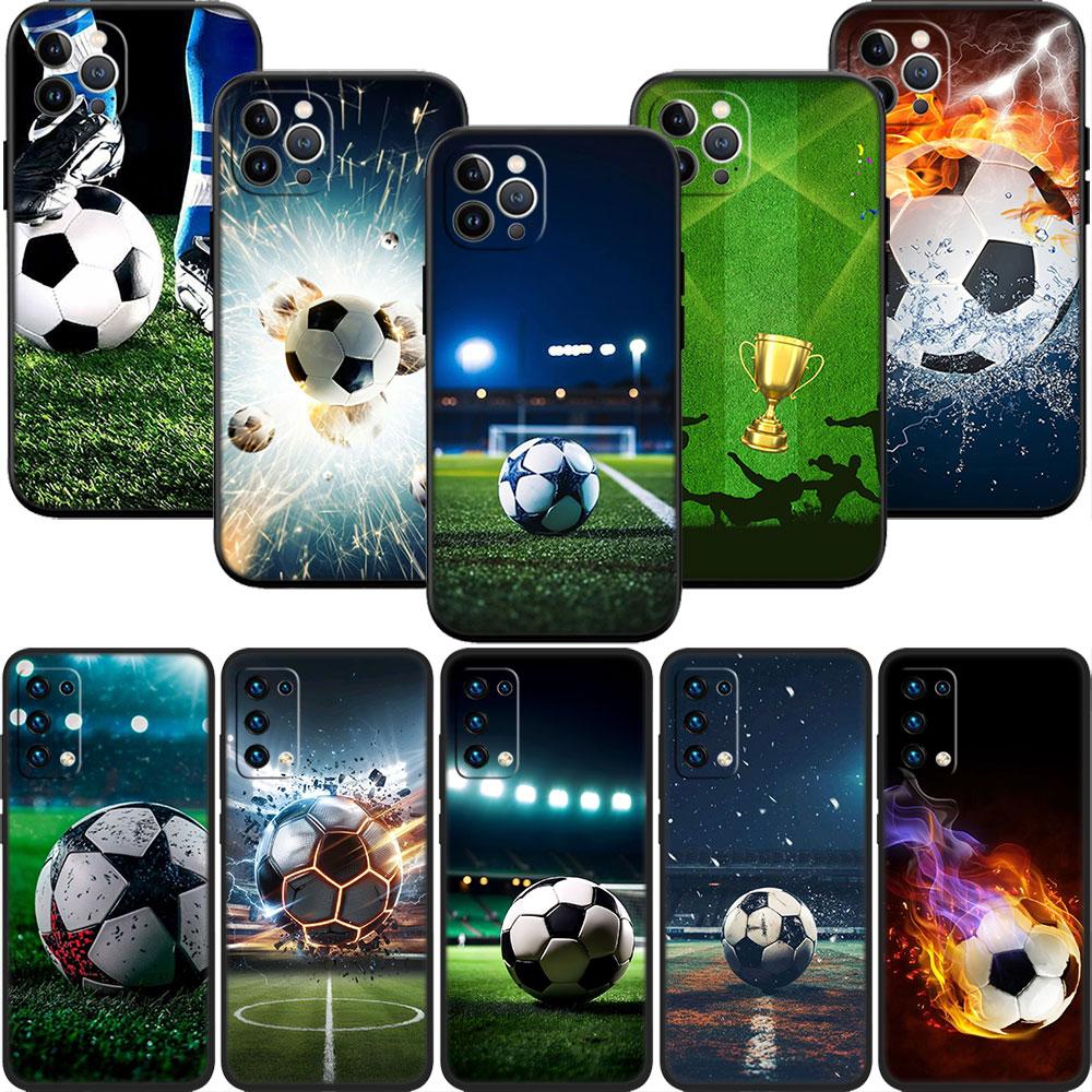 CJ55 Football Soccer Soft Shell Phone Case for Samsung Galaxy S20 S21 S22 Ultra FE + Plus A21S A22 A24 A25 A26 A30 A30S A31