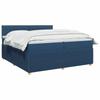 Box Spring Bed with Mattress and Headboard Blue 200 x 200 cm Fabric
