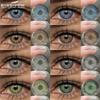 1 пара коричневых натуральных цветных линз для глаз, серые модные линзы, синие линзы для глаз, зеленые высококачественные косметические цветные контакты
