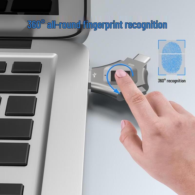 3-в-1 USB-накопитель OLOEY с шифрованием по отпечатку пальца