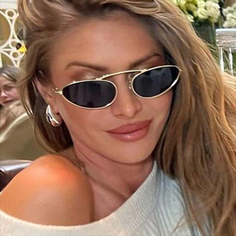 Трендовые металлические солнцезащитные очки «кошачий глаз» 2024 для женщин - европейский и американский уличный стиль