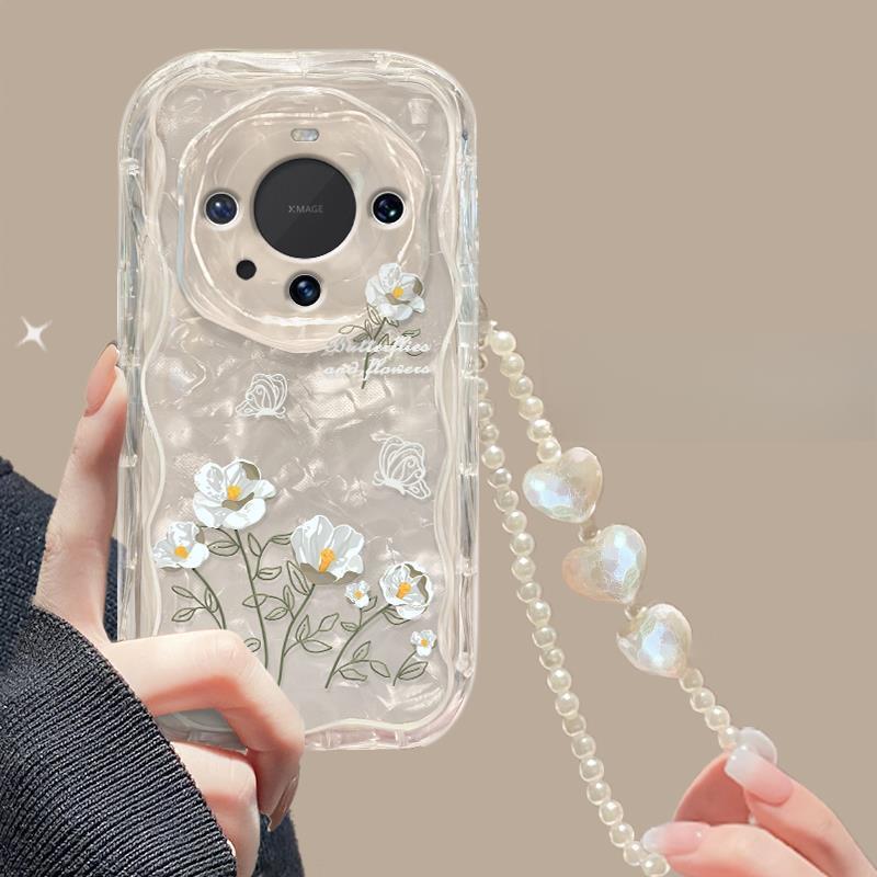 Подходит для чехла для мобильного телефона Huawei Mate60pro P50/30 Линия цветов Цепочка Nova11/7 Прозрачный Glory 100