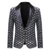 Men's European Size Diamond Sequin Peaked Lapel Suit for Autumn/Winter Events (Model: ZT-X45)