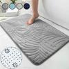 Floor Bath Mat Coral Fleece Bathroom Carpet Water Absorption Non-slip Memory Foam Absorbent Washable Rug Toilet Floor Mat