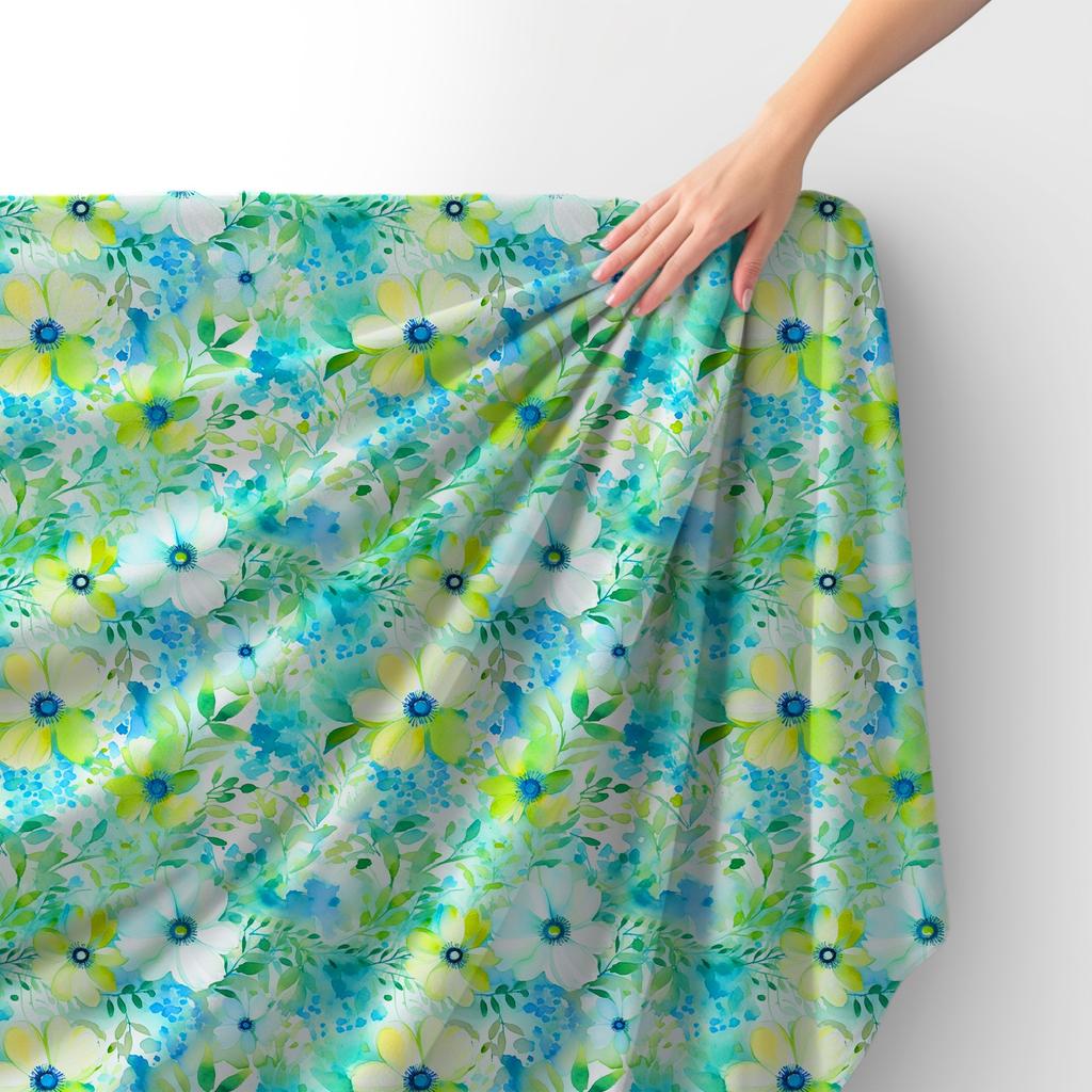 Royal Samt Stoff Polyester Zum Nähen - Motiv Blumen - Rdx2007