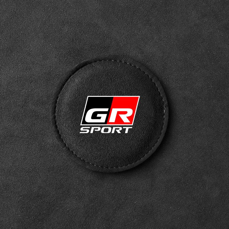 Car Cup Holder Pad PU Leather Slot Non-slip Coaster Mat Emblem for Toyota TRD GR Aygo Corolla Avensis Vios Yaris Mark-X Mirai Yaris