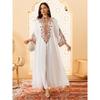Indonesia Middle East Autumn and Winter Fashion Women Embroidery Rope Embroidery Color Robe Arab Dubai Jumpsuit Long Dress Dresses