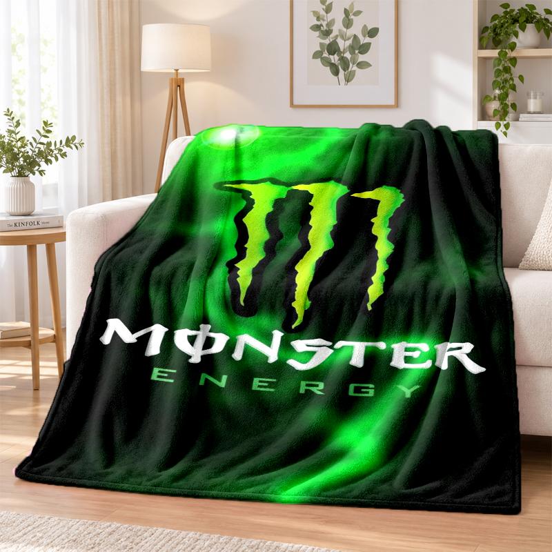 Мягкий теплый уютный фланелевый плед Monster Energy для дивана, кровати, использования в помещении, дома, спальни