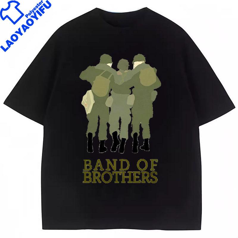 Band Of Brothers TShirt Vintage Tv Play Graphic T Shirts Summer Short Sleeve Crewneck Clothing Printed Top Movie Camisetas