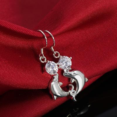 Серьги дельфины из стерлингового серебра 925 пробы с цирконием AAA для вечеринки в подарок, красивые и модные свадебные украшения