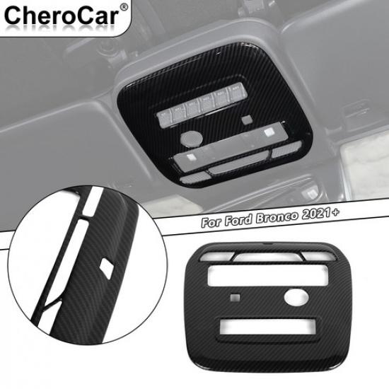 Front Reading Light Frame Trim Cover Decor for Ford Bronco + Carbon Fiber a