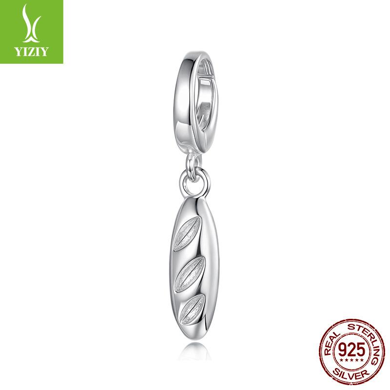 S925 Sterling Silver Opening And Closing Buckle Baguette Pendant Jewelry Accessories Symbolize Dream Diy Charm Beads