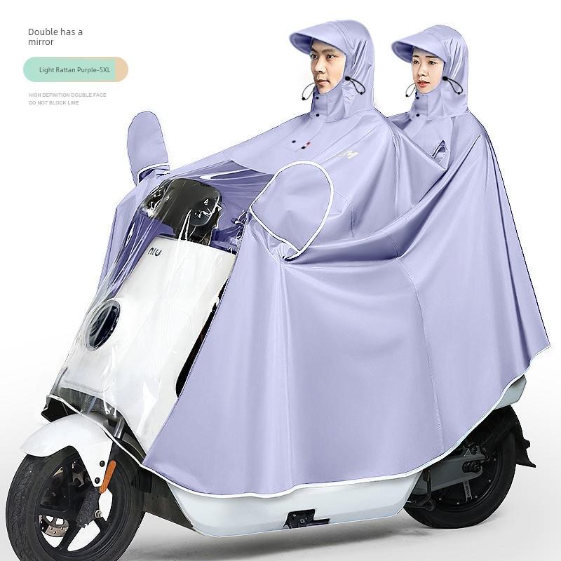 Women's Electric Battery Motorcycle Thickened Single Long Raincoat