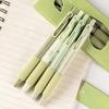 4 шт./упак. набор гелевых ручек с зеленым чаем 0,5 мм, ручка для письма, мягкий держатель, шариковая ручка, черные цветные чернила, гелевые ручки, офисные школьные принадлежности