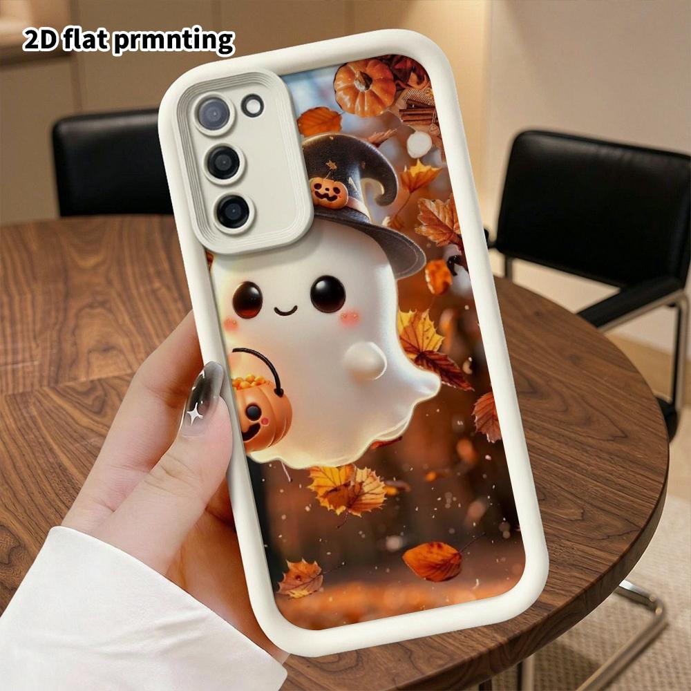 Phone Case: 2D Flat Samsung Galaxy A34 A35 M05 M06 S20 S22 S21 FE Plus 5G Step Protection Case, Falling Autumn Leaves, Christmas Halloween Gift