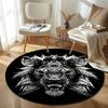 Luxury Round Halloween Multicolor Floor Rug, Non-Slip Floor Mat for Kitchen