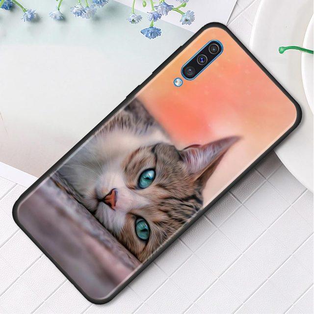 Силиконовый чехол для телефона Samsung Galaxy A50 A70 A10 A20e A30 A40 A20s A10s A10e A80 A90 A60 A30s, чехол с милым котом и котенком