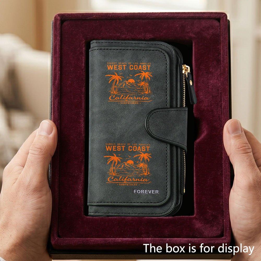 West Coast California Sunset Men's Large Capacity Wallet with Business Card Slot and Cash Pocket, Suitable for Formal Occasions and Office Use, Ideal