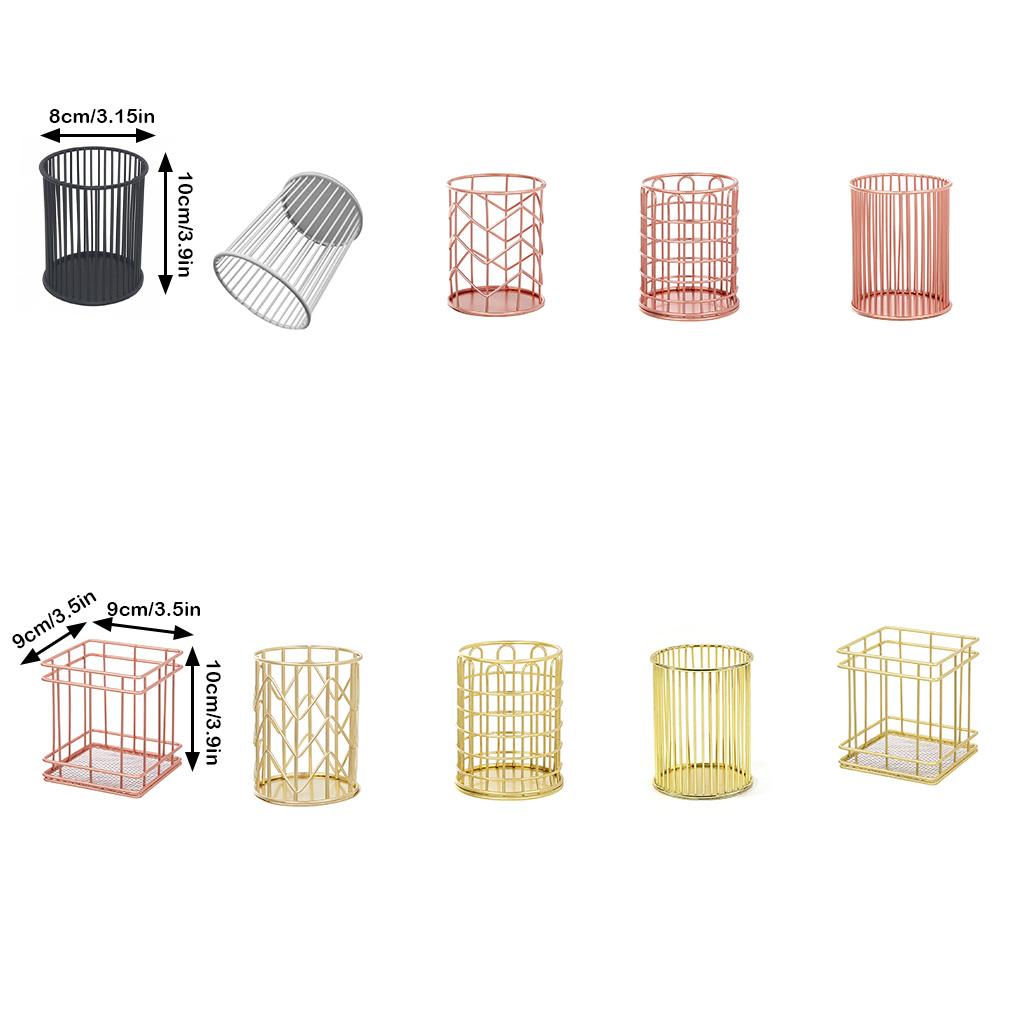 Металлический держатель для ручек, офисный органайзер, настольный полый контейнер, канцелярские принадлежности, многофункциональная модная корзина, бытовая химия