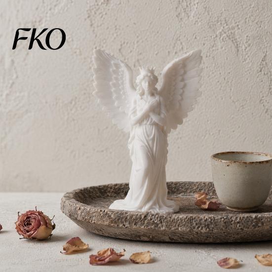 Ретро-скульптура ангела, 3D-печатная фигурка с короной, Винтажная статуя ангела-хранителя, Исцеляющая статуя, Художественная статуэтка крылатой женщины для украшения стола дома