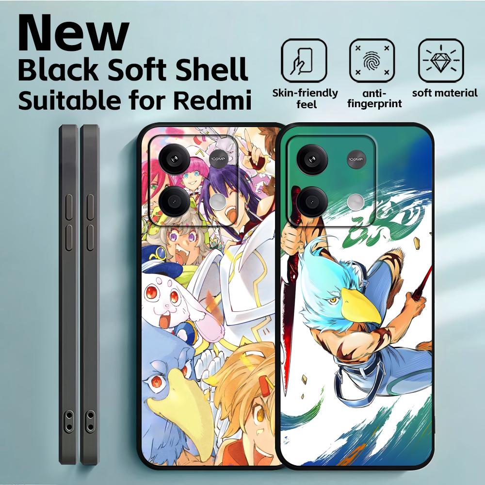 Чехол для телефона Shangri-La Frontier Для Redmi Note 14 13 12 11 Pro Plus S 5G 14C A3 Мягкий черный чехол