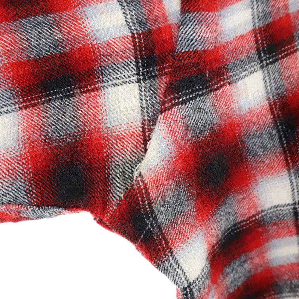 Игра и Озеро 50-е 60-е Открытый воротник Винтажный коробчатый силуэт Омбре Клетка Длинный рукав Фланелевая рубашка Мужская Б/У