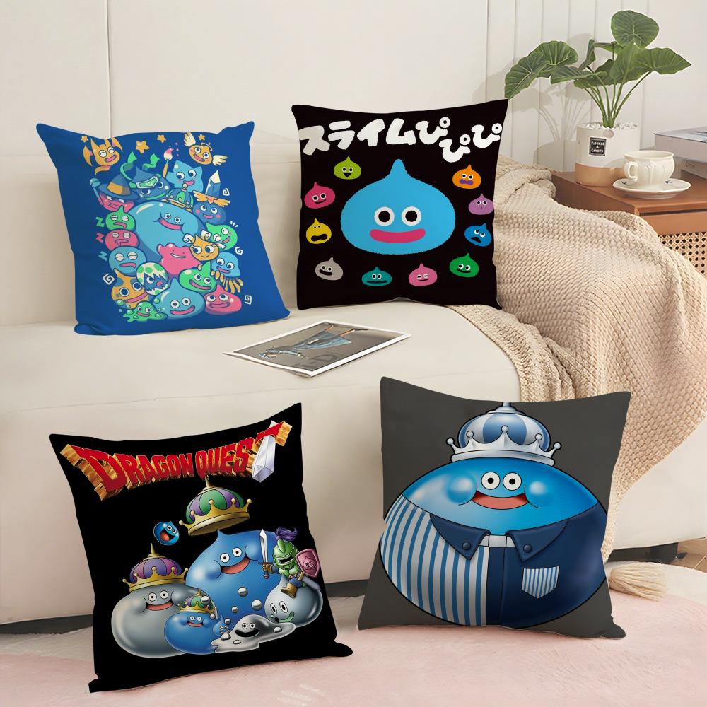 D-Dragon Quest Ракета Слайм Наволочка Мягкая Короткошерстная Плюшевая Наволочка для Подушки Гладкая Уютная Текстура Эстетичная Наволочка для Подушки Домашний Декор