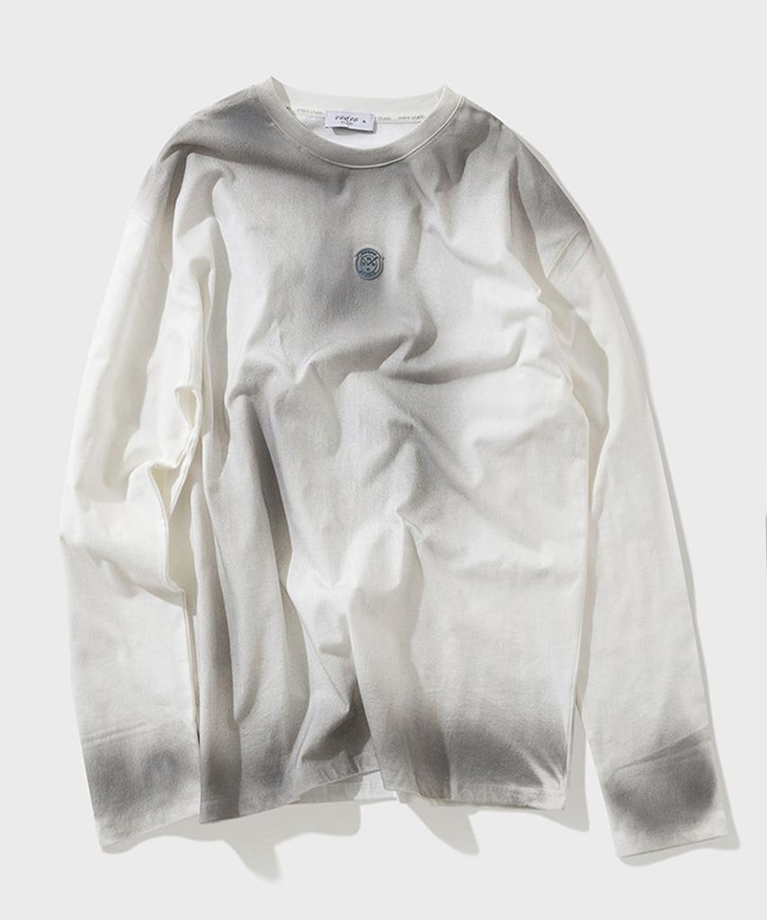 FFEFF STUDIO Stain Washed Signature Long Sleeve T-Shirt (Ivory)