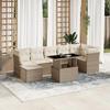 VidaXL Garden Lounge Set with Cushions 8 Pcs Beige Braided Resin 3266748